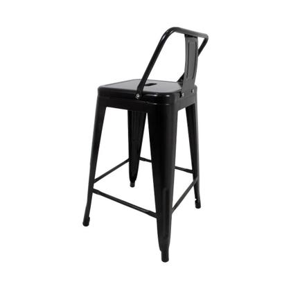 Imagem de Banqueta Tolix Média com Encosto Preta