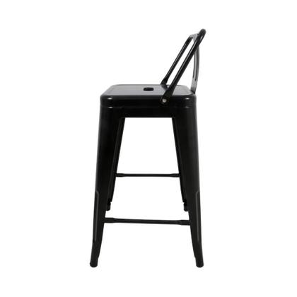 Imagem de Banqueta Tolix Média com Encosto Preta