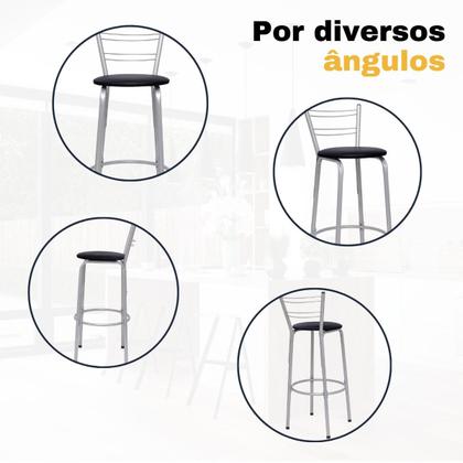 Imagem de Banquetas Cadeiras Bancos Alto 70cm 3 Unidades Premium Para Cozinha Balcão Bistrô Bar Area lazer Itagold