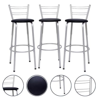 Imagem de Banquetas Cadeiras Bancos Alto 70cm 3 Unidades Premium Para Cozinha Balcão Bistrô Bar Area lazer Itagold