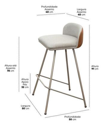 Imagem de Banquetas Para Cozinha Nobre 2 Unidades Linho 92cm