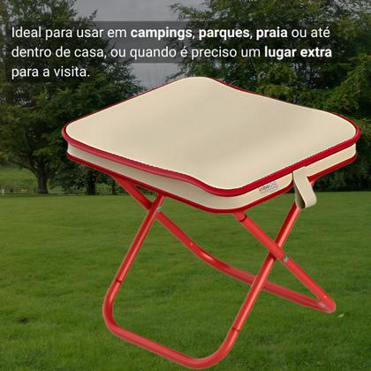 Imagem de Banquinho Banqueta Banco Portatil Dobravel Camping Pesca