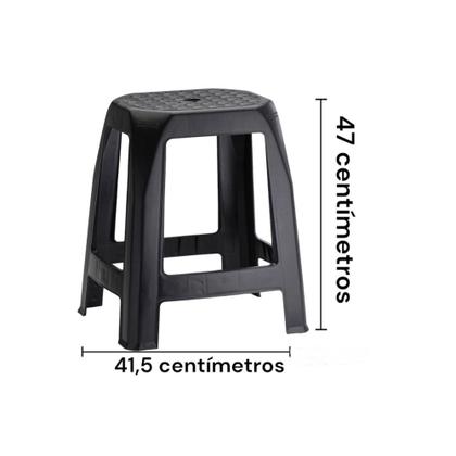 Imagem de Banquinho Banqueta de Plástico Reforçada Preta