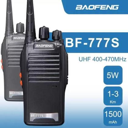 Imagem de Baofeng Kit 4 Radio Walk Talk Comunicador 16 Ch 12km 777s Bandas De Freqüência Vhf/uhf Cor Preto