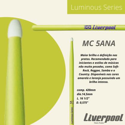 Imagem de Baqueta Luminous 5A P/Nylon Marfim Par MC 5AN Liverpool