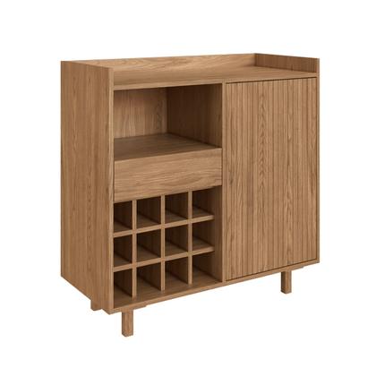 Imagem de Bar Adega Brisa 90cm MDP Porta MDF Pés em Madeira Merk
