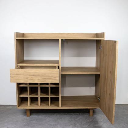 Imagem de Bar Adega Brisa 90cm MDP Porta MDF Pés em Madeira Merk