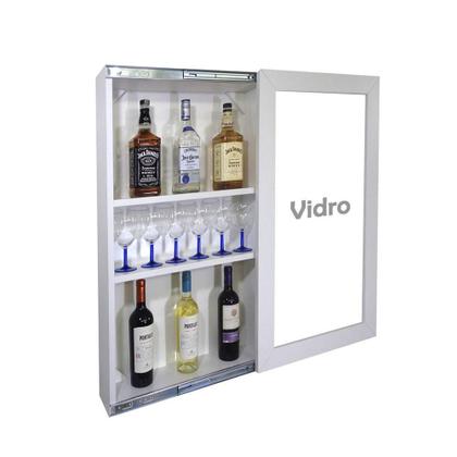 Imagem de Bar Adega Peq Para Vinhos E Bebidas Cristaleira Suspenso De Parede Para Sala Estar Ou Jantar Branco