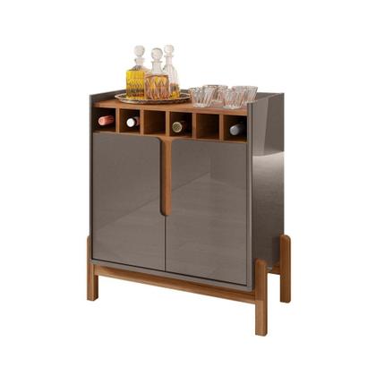 Imagem de Bar com Adega Madrid Cinza Perola Cedro