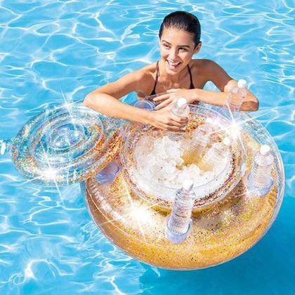 Imagem de Bar Cooler Inflável Flutuante Mega Glitter 30 Latas Intex