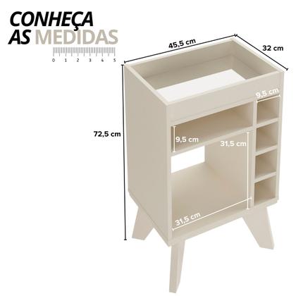 Imagem de Bar Drink Aparador com Espelho e Adega com 6 Nichos