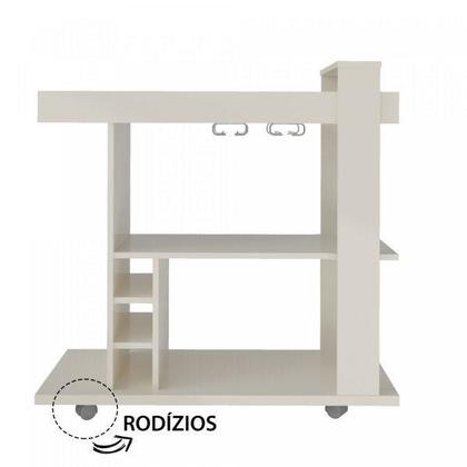 Imagem de Bar Móvel Espelhado Suporte Taças Porta Garrafas Mdp Amazonas