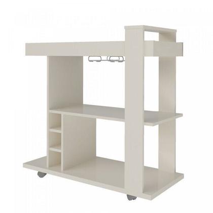 Imagem de Bar Móvel Espelhado Suporte Taças Porta Garrafas Mdp Amazonas