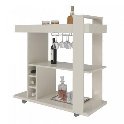 Imagem de Bar Móvel Espelhado Suporte Taças Porta Garrafas Mdp Amazonas