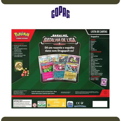 Imagem de Baralho Batalha de Liga Dragapult Ex Pokémon 60 Cartas Copag TCG Original Cards Jogo Coleção