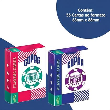 Imagem de Baralho Cartas p/ Jogar World Series Of Poker - Poker Size Ng Sortido e Unitário Copag - 31604