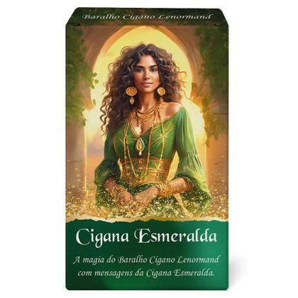 Imagem de Baralho Cigano Conselhos Cigana Esmeralda Ed. Português, Tarot Lenormand, Plastificado