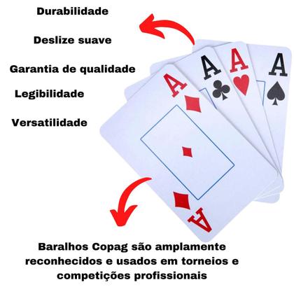 Imagem de Baralho Copag 139 Jogo Cartas Profissional Original NAIPE CONVENCIONAL