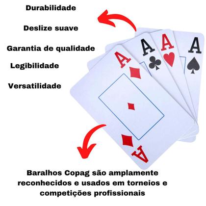 Imagem de Baralho Copag 139 Jogo Cartas Profissional Original Naipe Grande