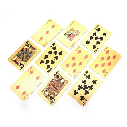 Imagem de Baralho Dourado Luxo Impermeável e Anti-Rasgo 54 Cartas Premium para Truco, Poker e Mágica  Brilho Metálico Exclusivo,