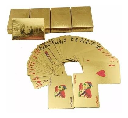Imagem de Baralho Dourado Sofisticado Ouro jogos de mesa poker