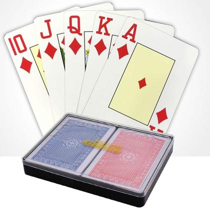 Imagem de Baralho Duplo 100% Plástico 108 Cartas Prova D'água Estojo