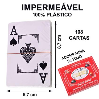Imagem de Baralho Duplo 100% Plástico Estojo Com 108 Cartas Laváveis