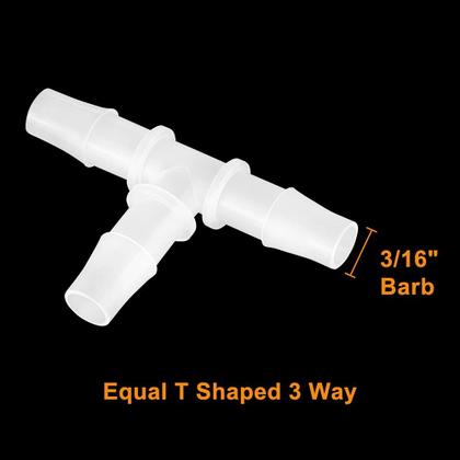 Imagem de Barba de mangueira de plástico em forma de T com encaixe em T 3/16 Hose Barb (x10)