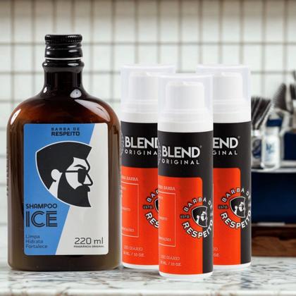 Imagem de Barba de Respeito Kit com 3 Unidades Blend Original para Crescimento de Barba 30ML