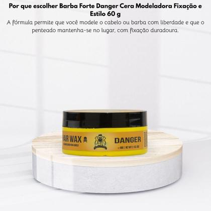 Imagem de Barba Forte Danger Cera Modeladora Fixação e Estilo 60g