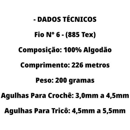 Imagem de Barbante Barroco Multicolor Espessura Fio 6 Novelo com 226 Metros 885 TEX Circulo