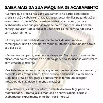 Imagem de Barbeador Eletrico Barba Cabelo Peito Perna Pelos Pézinho