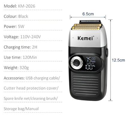 Imagem de Barbeador Shaver Eletrico Sem Fio Maquina Bivolt Kemei 2026