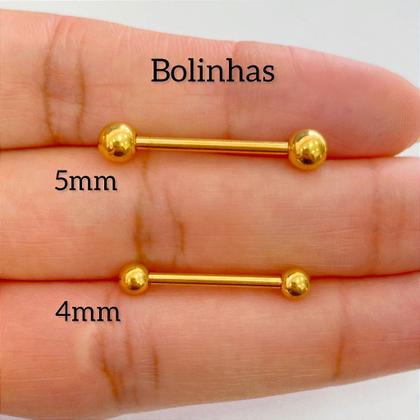 Imagem de Barbell de Titânio com Rosca Externa - Alta Resistência e Hipoalergênico