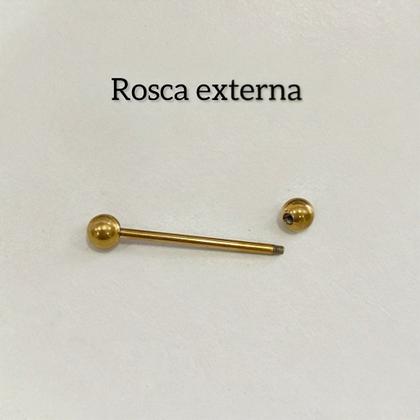 Imagem de Barbell de Titânio com Rosca Externa - Alta Resistência e Hipoalergênico