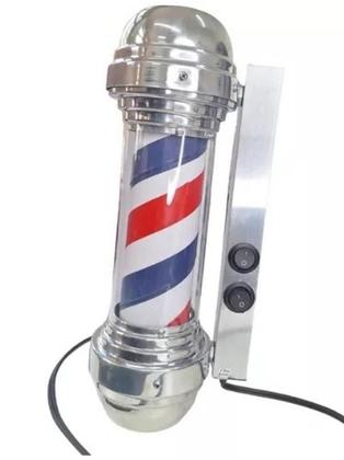 Imagem de Barber Pole Mini 30Cm Kit 2 Un Voltagem Bivolt Giratório.