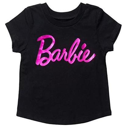 Imagem de Barbie Big Girls Moda Pullover T-Shirt Gráfica Preto / Pi