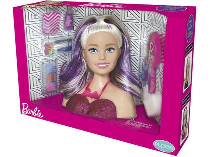 Imagem de Barbie Busto Rosa boneca para Pentear com Maquiagem Acessórios Beleza Rabico Brinquedo Infantil Menina ref. 1265 Original Mattel