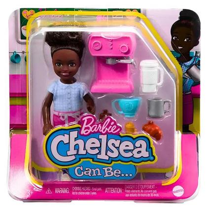 Imagem de Barbie Chelsea Profissões Barista HKD95 Mattel