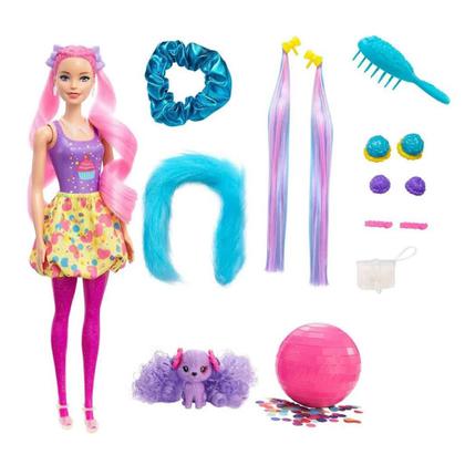 Imagem de Barbie Color Reveal Penteados de Festa Glitter Rosa Mattel