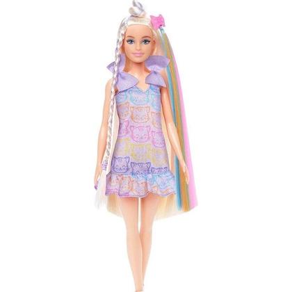 Imagem de Barbie Fashion Boneca Loira Penteado Colorido Mattel JCT72