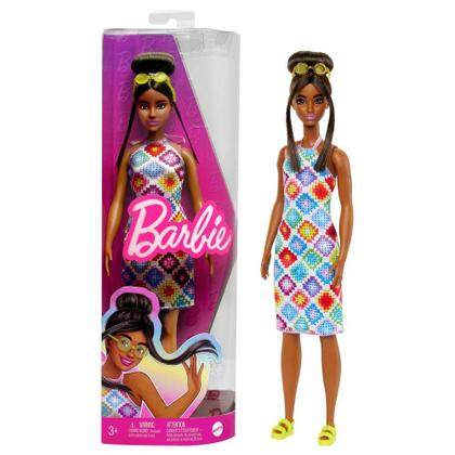 Imagem de Barbie Fashionista Vestido Branco com Rhombus - Mattel