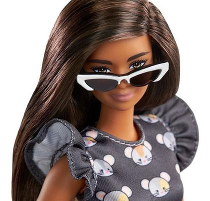 Imagem de Barbie Fashionistas Morena Vestido Ratinhos 140 GYB01