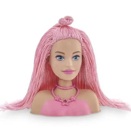 Imagem de Barbie Mini Busto STYLING Head Special Hair Rosa Pupee