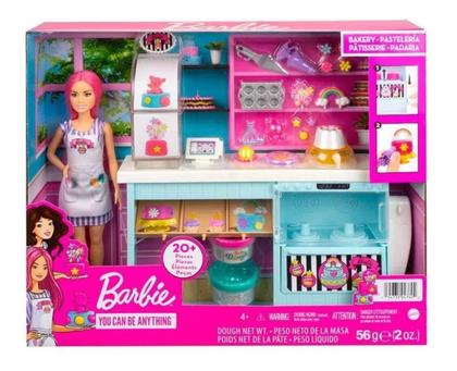 Imagem de Barbie Padaria Confeitaria Bolinhos Cabelo Rosa Mattel Hgb73