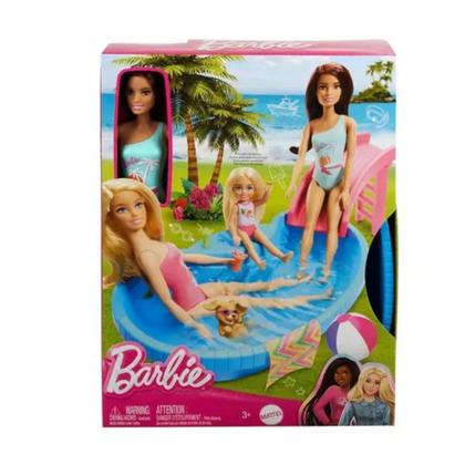 Imagem de Barbie Piscina Com Boneca Maiô Verde Mattel Hrj75