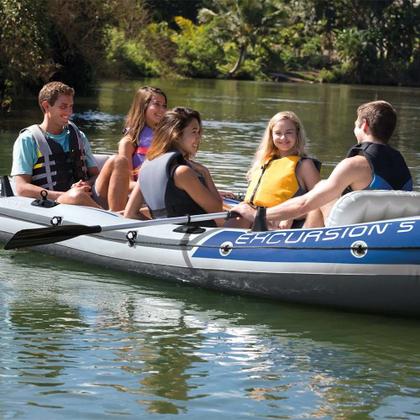 Imagem de Barco Bote Inflável Excursion 5 - Intex Remos e Bomba