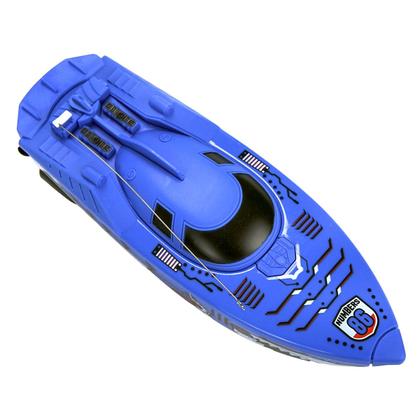 Imagem de Barco Lancha Controle Remoto Tubarão Rápido bateria recarregável 26cm Speed Boat Cor:Azul