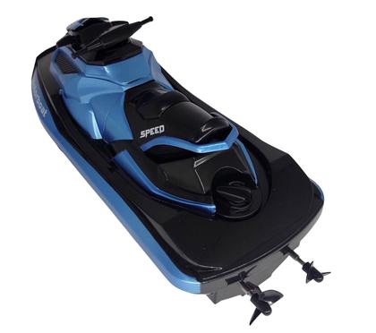 Imagem de Barco Lancha Moto Jet Sky Controle Remoto Bat Recarregável Super Rápido Cor Azul