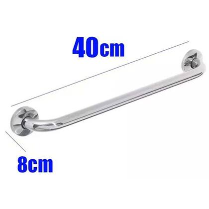 Imagem de Barra Alça Apoio 40cm Aço Inox Gestante Pcd Cadeirante Acessibilidade Suporte Anti Queda Acidente Escada Corrimao Banheiro Varanda